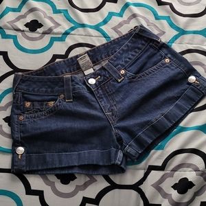 True Religion blue jean shorts